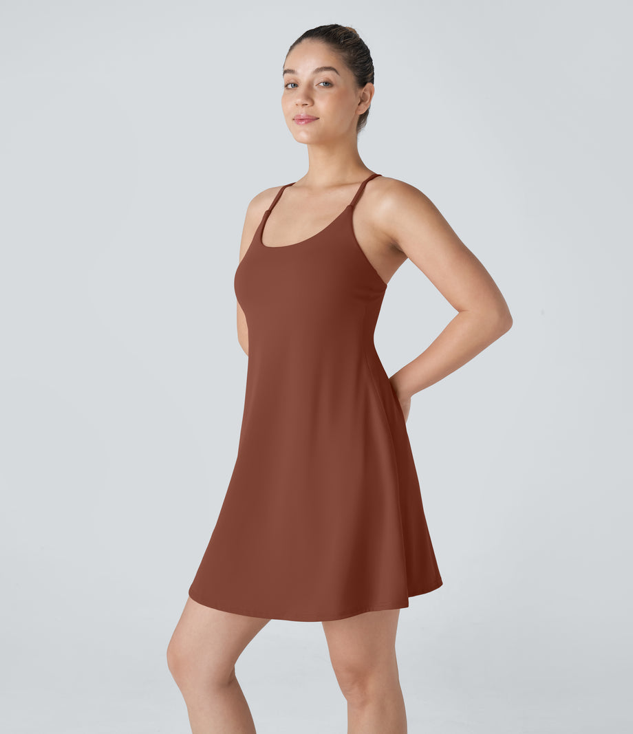 SoftlyZero™ Plush Backless Active Dress-Longer Length-Easy Peezy Edition - Sequoia