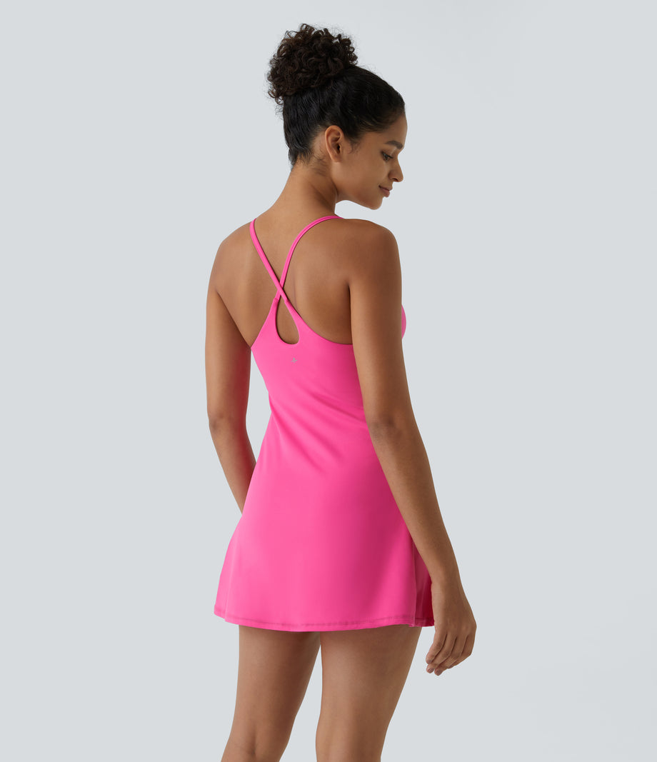 SoftlyZero™ Plush Backless Active Dress - Fuchsia Purple