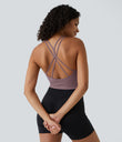OneForm Seamless Flow Low Support Ruched Double Straps Sports Bra A-D Cups - Lilac Blush