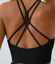 OneForm Seamless Flow Low Support Ruched Double Straps Sports Bra A-D Cups - Black