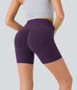 Halara UltraSculpt™ High Waisted Scrunch Butt Lifting Tummy Control Pocket Shaping Workout Biker Shorts 5'' - Blackberry Cordial