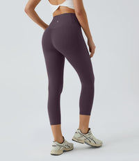 Halara UltraSculpt™ High Waisted Tummy Control Pocket Shaping Training Capri Leggings - Night's Purple