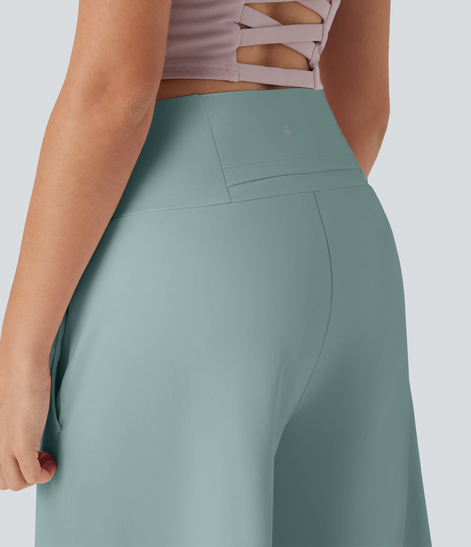 SoftlyZero™ Airy High Waisted Pockets Cool Touch Yoga Bermuda Shorts - Ether