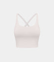 Crisscross Backless Built-in Bra Cropped Running Tank Top A-D Cups - Almost Mauve