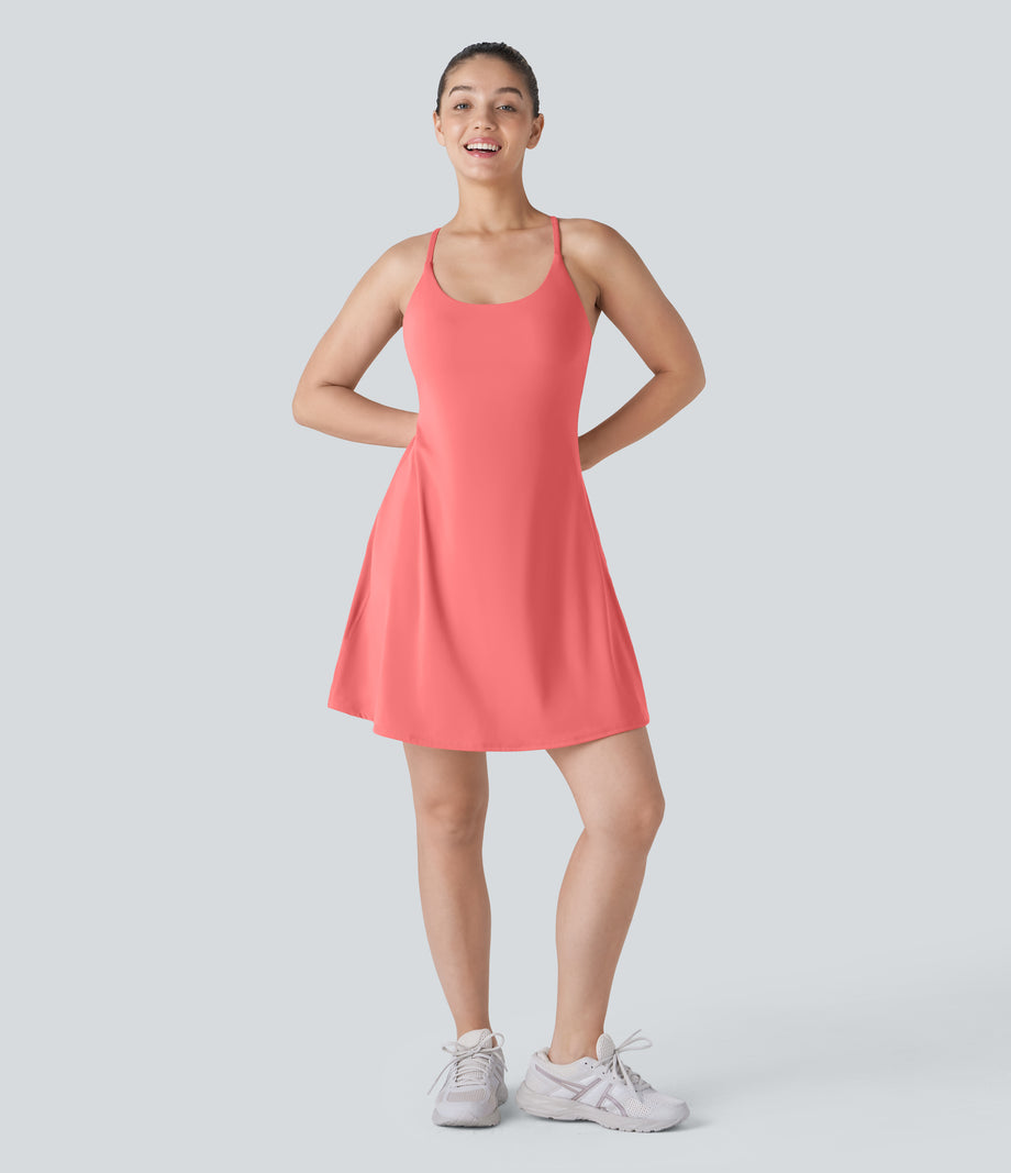 SoftlyZero™ Plush Backless Active Dress-Longer Length-Easy Peezy Edition - Shell Pink