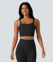 Halara UltraSculpt™ Double Straps Twisted Backless Cropped Yoga Tank Top - Black