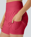 SoftlyZero™ Airy Super High Waisted 2-in-1  Cool Touch Yoga Shorts 5'' with Pockets-Longer Length - Winterberry
