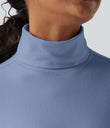 Halara HeatCore Turtleneck Long Sleeve Thumb Hole Casual Warming Top - Forever Blue