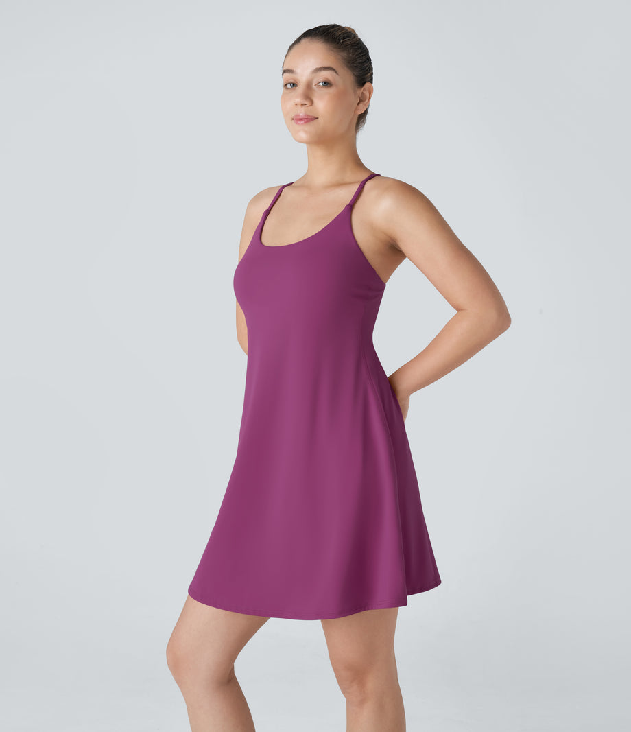 SoftlyZero™ Plush Backless Active Dress-Longer Length-Easy Peezy Edition - Ume Purple
