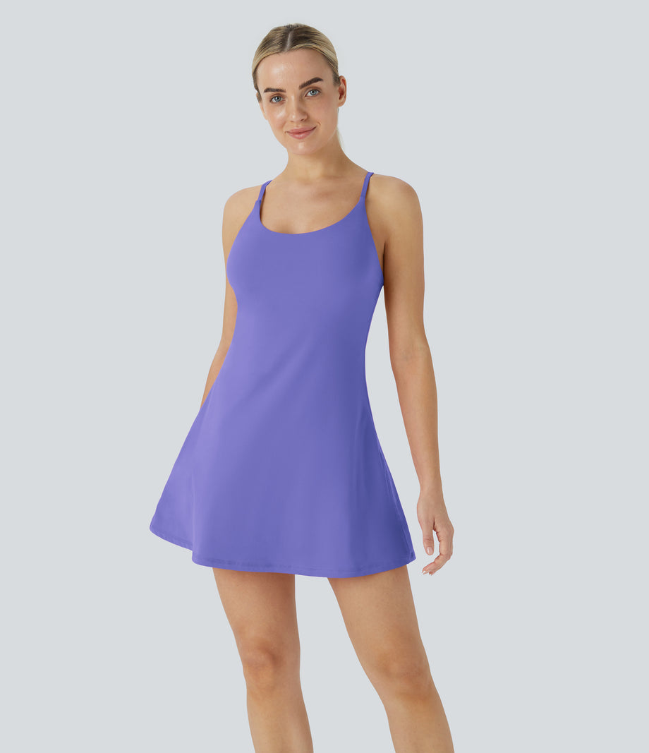 SoftlyZero™ Plush Backless Active Dress - Misty Lavender