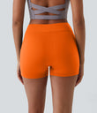 SoftlyZero™ Airy High Waisted Pocket Plain Cool Touch Yoga Shorts 3.5"-UPF50+ - Exotic Orange