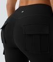 DayStretch High Waisted Cargo Pocket Skinny Yoga Leggings - Black