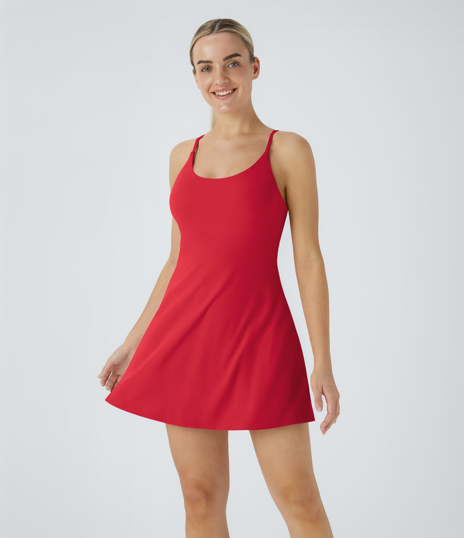 SoftlyZero™ Plush Backless Active Dress - Mars Red
