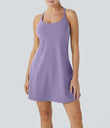 SoftlyZero™ Plush 2-in-1 Pocket Mini Active Dress DD-F Cups - Lavender