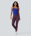 Scoop Neck Crisscross Back Crossover Hem Yoga Cami Top - Night Sky Blue