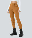 DayStretch High Waisted Zipper Pockets Solid Skinny Cargo Pants - Buckskin