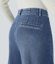 Halara Flex™ High Waisted Pockets Washed Casual Wide Leg Jeans - Orchid Blue Denim