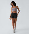 SoftlyZero™ Airy High Waisted Pocket Plain Cool Touch Yoga Shorts 3.5"-UPF50+ - Black