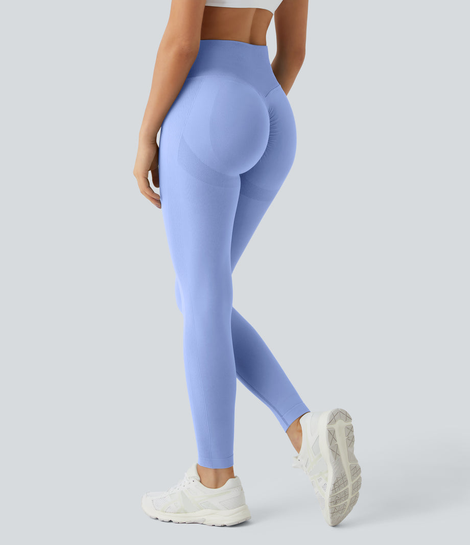 OneForm Seamless Flow High Waisted Booty Scrunch Leggings - Pale Iris