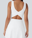 SoftlyZero™ Airy U Neck 2-in-1 Pocket Mini Cool Touch Dance Active Dress-Easy Peezy - White
