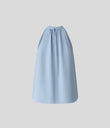 Keyhole Back Halter Sleeveless Curved Hem Work Blouse - Skyride