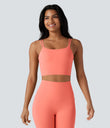 Halara UltraSculpt™ Double Straps Twisted Backless Cropped Yoga Tank Top - Fusion Coral