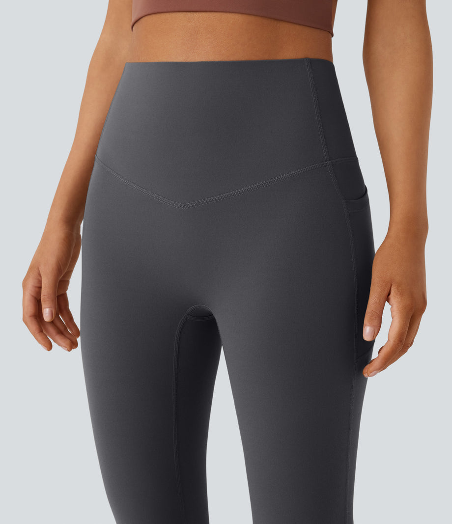 Halara UltraSculpt™ High Waisted Tummy Control Pocket Shaping Yoga Bootcut Leggings - Volcanic Ash