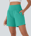 SoftlyZero™ Airy Super High Waisted 2-in-1 Cool Touch Yoga Shorts 7" with Pockets - Waterfall