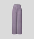 DayStretch High Waisted Pockets Straight Leg Casual Pants - Purple Ash