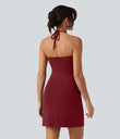 Halter Tie Back Mini Resort Dress with Pockets - Emboldened
