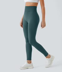 OneForm Seamless Flow High Waisted Ruched Plain Leggings - Dark Sea