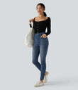 Halara Flex™ High Waisted Casual Skinny Jeans with Pockets - Blue Surf Denim