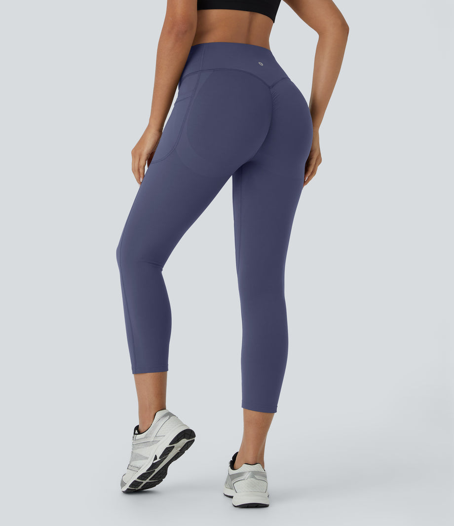 Halara UltraSculpt™ High Waisted Scrunch Butt Lifting Tummy Control Pocket Shaping Capri Training Leggings - Mood Indigo