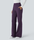 Halara Flex™ DayStretch Mid Rise Side Zipper Pocket Work Flare Pants - Blackberry Cordial