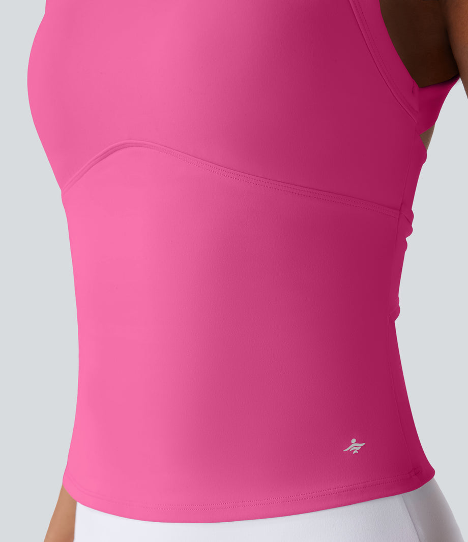 SoftlyZero™ Plush Cut Out Yoga Tank Top A-D Cups - Fuchsia Purple