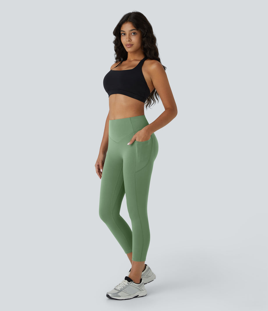 Halara UltraSculpt™ High Waisted Scrunch Butt Lifting Tummy Control Pocket Shaping Capri Training Leggings - Kashmir
