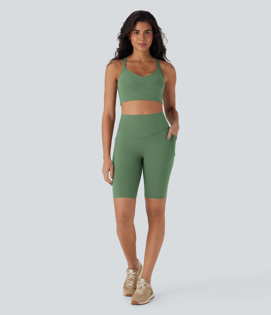 Halara UltraSculpt™ High Waisted Tummy Control Pocket Shaping Training Biker Shorts 9'' - Kashmir
