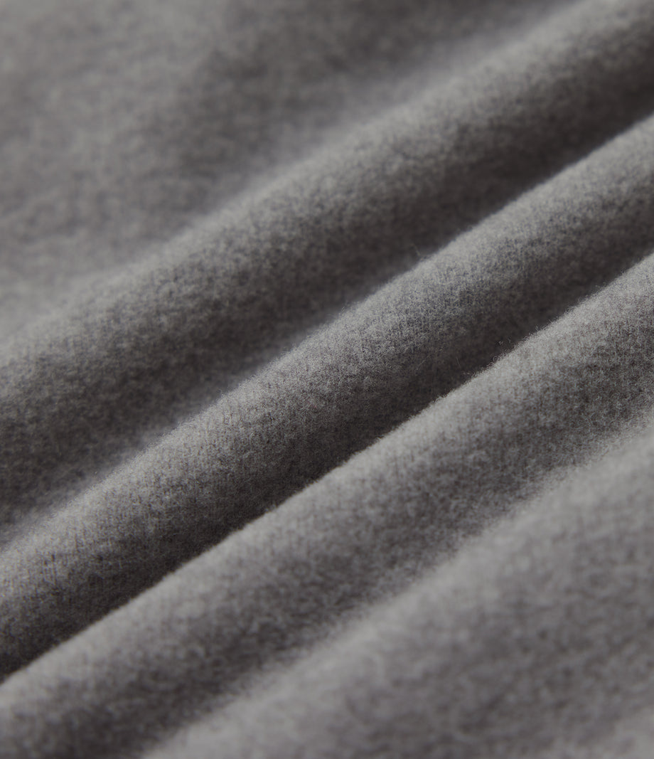 Mock-neck Long Sleeve Ruched Asymmetric Hem Thermal Casual Top - Mottled Cloud Grey