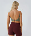 Double Straps Cropped Yoga Tank Top - Wild Grass Green