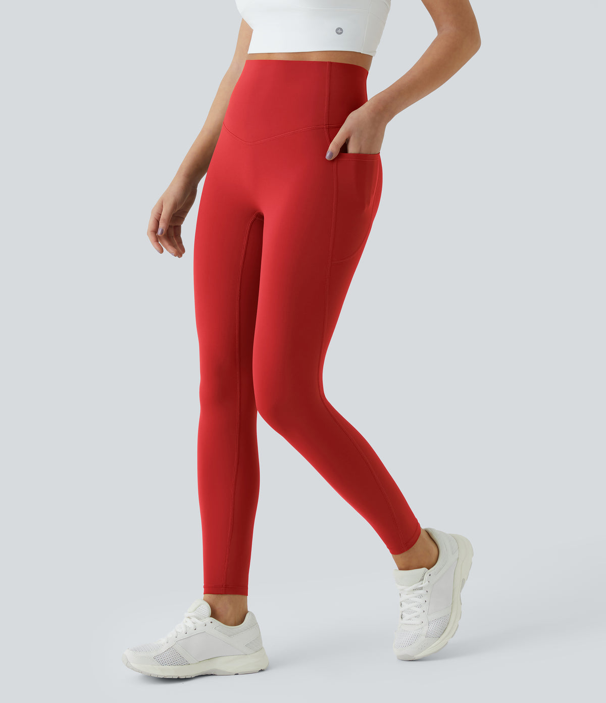 Halara UltraSculpt™ High Waisted Tummy Control Pocket Shaping Training Leggings - Aura Orange