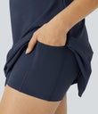 SoftlyZero™ Plush Double Straps 2-Piece Pocket Slip Dance Active Dress A-D Cups - Peacoat
