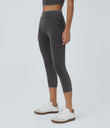 Halara Flex™ High Waisted Pocket Denim Capri Casual Leggings - Hemp Rope Black Denim