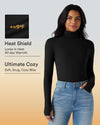 Halara HeatCore Turtleneck Long Sleeve Thumb Hole Casual Warming Top - Black