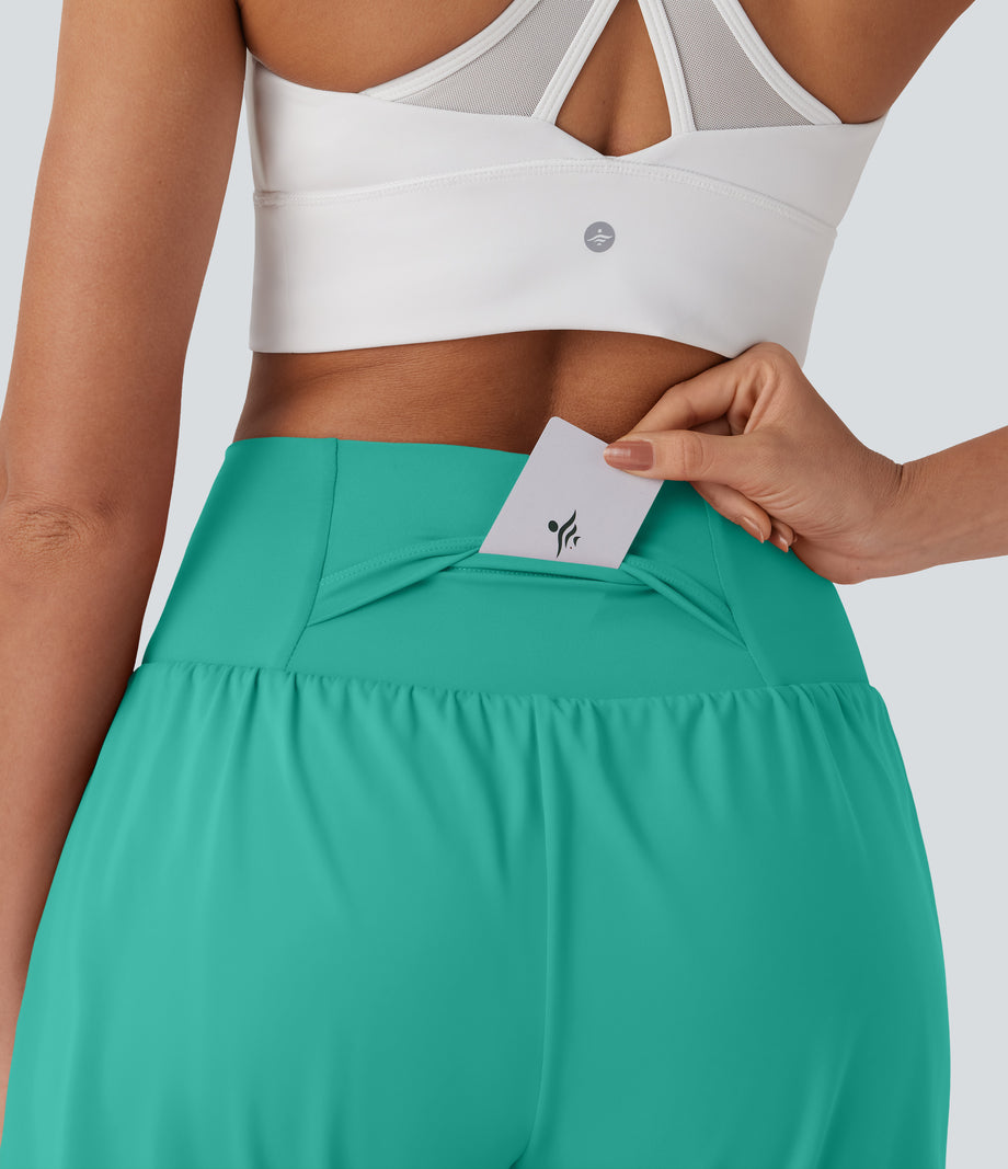 SoftlyZero™ Airy Super High Waisted 2-in-1 Cool Touch Yoga Shorts 7" with Pockets - Waterfall