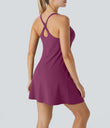 SoftlyZero™ Plush 2-in-1 Pocket Mini Active Dress DD-F Cups - Ume Purple