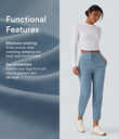 Mid Rise Drawstring Curved Hem Quick Dry Golf Tapered Pants with Pockets-UPF40+ - Mountain Spring