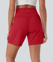 SoftlyZero™ Airy Super High Waisted 2-in-1 Cool Touch Yoga Shorts 7" with Pockets - Salsa