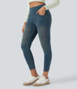 Halara Flex™ High Waisted Pockets Denim Casual Leggings - Cement Blue Denim