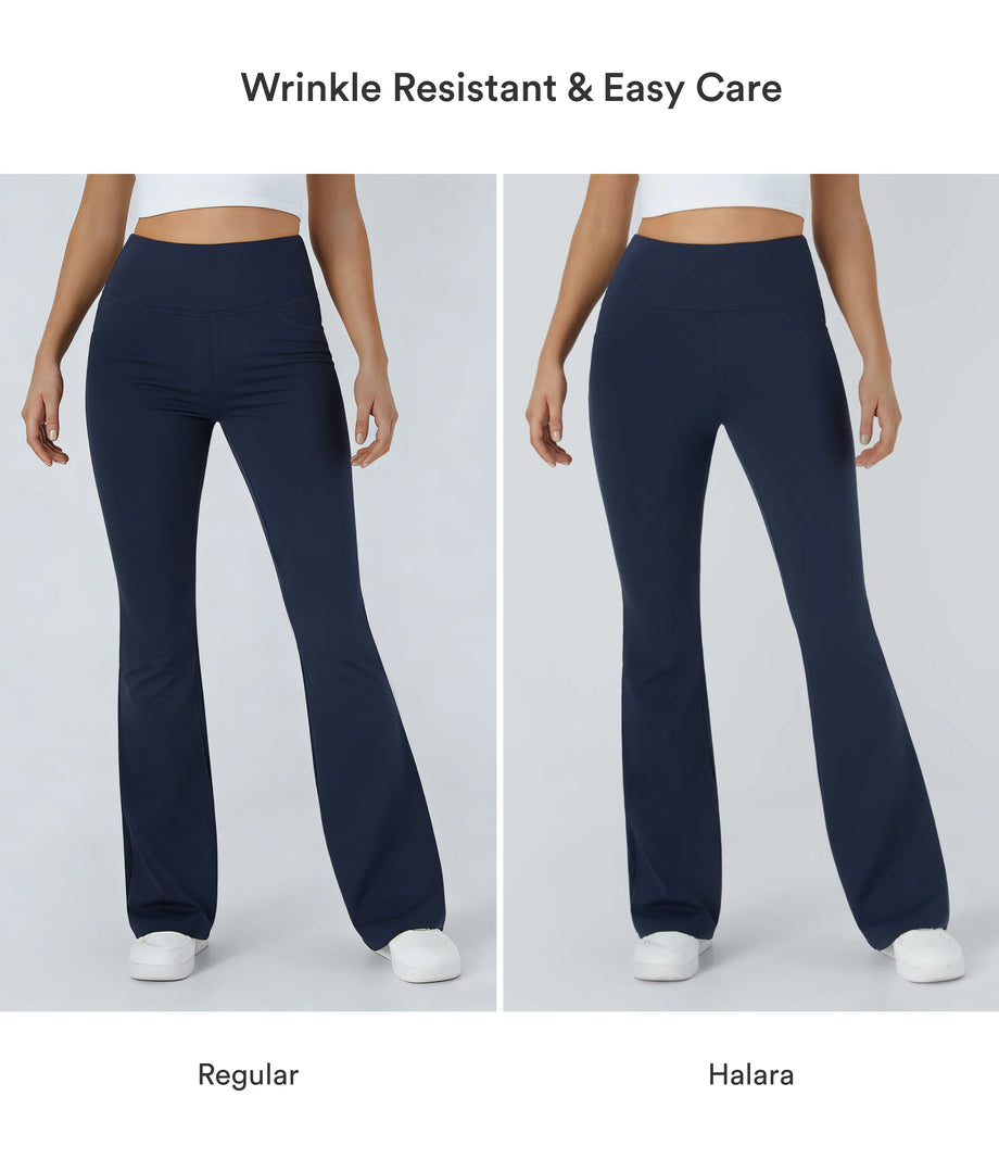 DayStretch High Waisted Pocket Flare Yoga Leggings - Midnight Blue