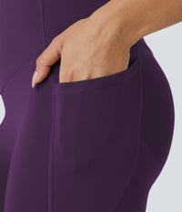 Halara UltraSculpt™ High Waisted Butt Lifting Tummy Control Pocket Shaping Workout Leggings - Blackberry Cordial